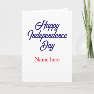 Froher Unabhängigkeitstag rot blau Name amerikanis Karte