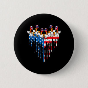 Froher Unabhängigkeitstag Stolz Amerikanische Flag Button