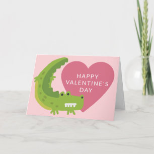 Froher Valentinstag   Alligator Liebe Karte