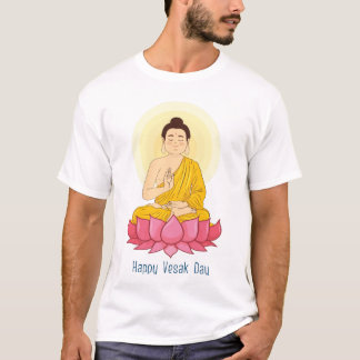 Froher Vesak-Tag-Sitzender Buddha-Buddhismus-Ikone T-Shirt