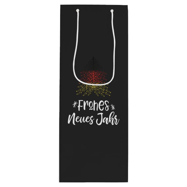 Froher Weihnachtsbaum mit deutscher Flagge Geschenktüte Für Weinflaschen (Vorderseite)