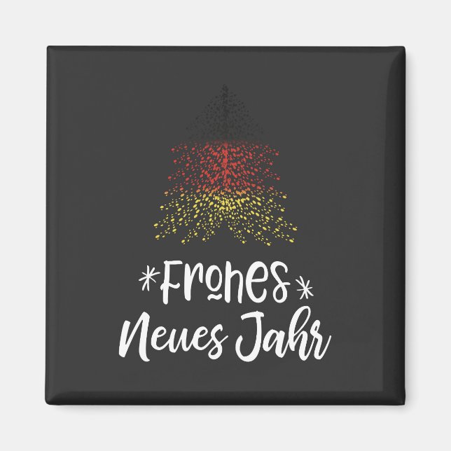 Froher Weihnachtsbaum mit deutscher Flagge Magnet (Vorne)