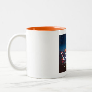 Froher Weihnachtsfeiertag 2024 Feierliches Design Zweifarbige Tasse