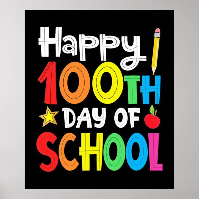 Frohes 100. Schullehrer Rainbow Poster (Vorne)