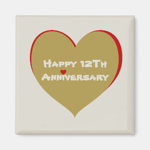 Frohes 12. Jubiläum Magnet