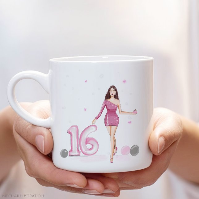 Frohes 16 . Geburtstag, 16. Geburtstag Kaffeetasse (Von Creator hochgeladen)