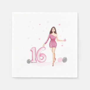 Frohes 16 . Geburtstag, 16. Geburtstag Serviette