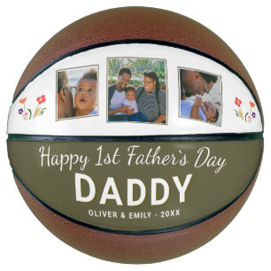 Frohes 1. Vatertag Daddy Andenken 3 Foto Basketball