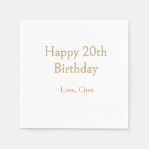 frohes 20. Geburtstag grün orange pastell Name Dat Serviette