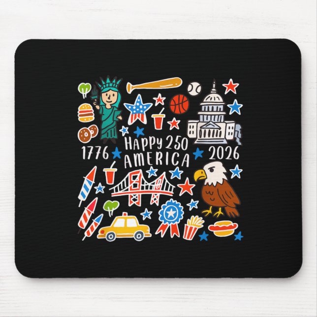 Frohes 250. Amerika-Jubiläum 4. Juli Mousepad (Vorne)