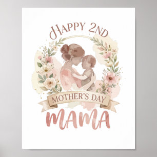 Frohes 2. Muttertag Mama für Männer Frauen Kinder  Poster