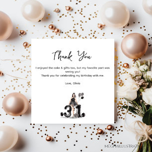 frohes 31. geburtstags-dankeschön-karten einladung