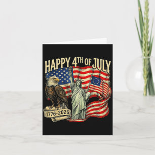 Frohes 4. Juli 1776 2026 Adler patriotisch Karte