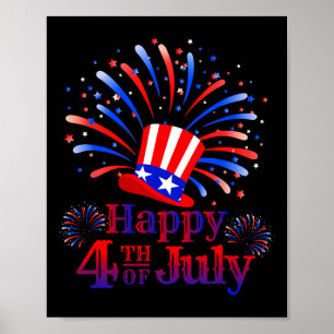 Frohes 4. Juli Amerika Feiert Freiheit Poster