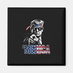 Frohes 4. Juli Amerika Trump Amerikanische Flagge  Magnet