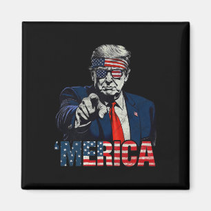Frohes 4. Juli Amerika Trump Amerikanische Flagge  Magnet