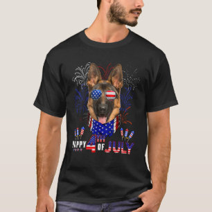 Frohes 4. Juli Amerikanische Flagge Deutscher Schä T-Shirt