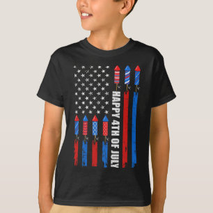 Frohes 4. Juli Amerikanische Flagge Feuerwerk Patr T-Shirt
