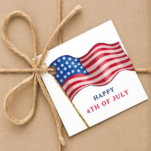 Frohes 4. Juli Amerikanische Flagge Geschenkanhänger