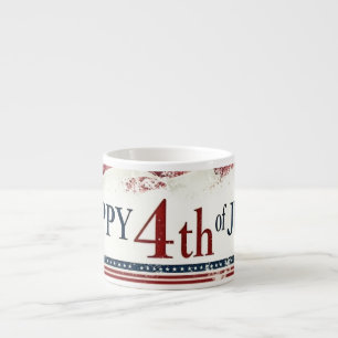 Frohes 4. Juli - Amerikanische Flagge im Vintage-D Espressotasse