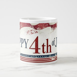Frohes 4. Juli - Amerikanische Flagge im Vintage-D Jumbo-Tasse
