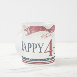Frohes 4. Juli - Amerikanische Flagge im Vintage-D Mattglastasse