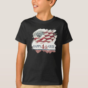 Frohes 4. Juli - Amerikanische Flagge im Vintage-D T-Shirt