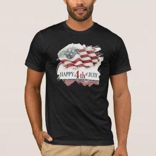Frohes 4. Juli - Amerikanische Flagge im Vintage-D T-Shirt
