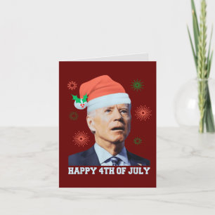 Frohes 4. Juli Biden Weihnachtsmann Hut Lustig  Feiertagskarte