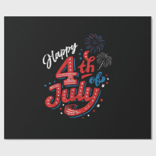 Frohes 4. Juli Cool Independence Day Patriotisch Geschenkpapier