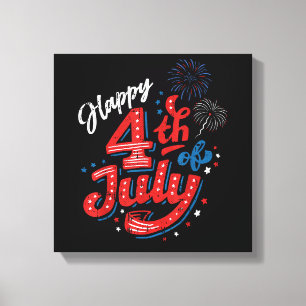 Frohes 4. Juli Cool Unabhängigkeitstag Patriotisch Leinwanddruck