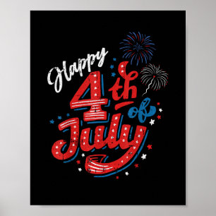 Frohes 4. Juli Cool Unabhängigkeitstag Patriotisch Poster