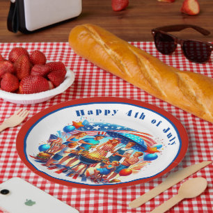 Frohes 4. Juli-Fest Pappteller