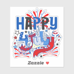 Frohes 4. Juli Feuerwerk USA-63261 Aufkleber