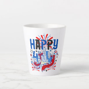 Frohes 4. Juli Feuerwerk USA-63261 Milchtasse