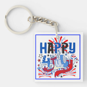 Frohes 4. Juli Feuerwerk USA-63261 Schlüsselanhänger