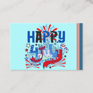Frohes 4. Juli Feuerwerk USA-63261 Square Busin Visitenkarte