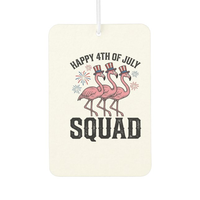 Frohes 4. Juli Flamingo Squad Vector Design_1 Autolufterfrischer (Vorderseite)