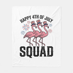 Frohes 4. Juli Flamingo Squad Vector Design_1 Fleecedecke