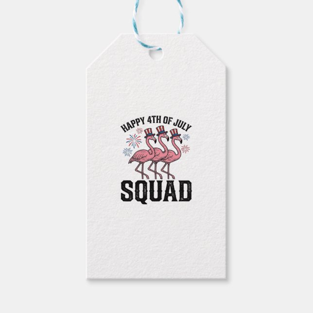 Frohes 4. Juli Flamingo Squad Vector Design_1 Geschenkanhänger (Vorderseite)
