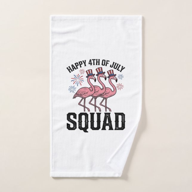 Frohes 4. Juli Flamingo Squad Vector Design_1 Handtuch (Handtuch)