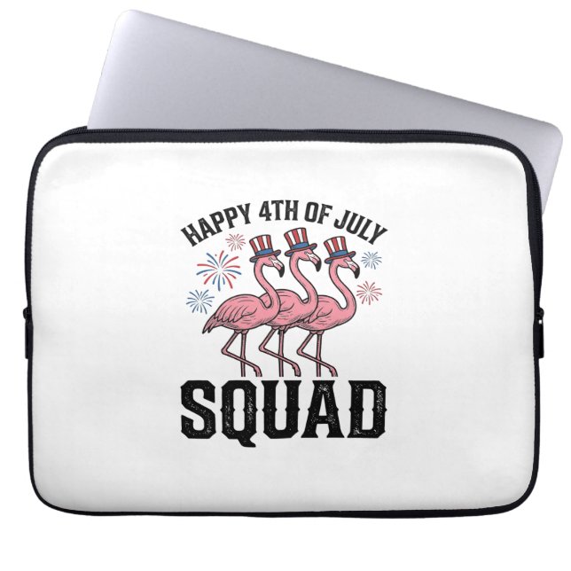 Frohes 4. Juli Flamingo Squad Vector Design_1 Laptopschutzhülle (Vorderseite)