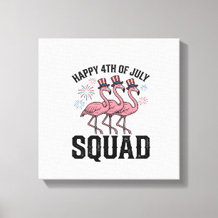Frohes 4. Juli Flamingo Squad Vector Design_1 Leinwanddruck