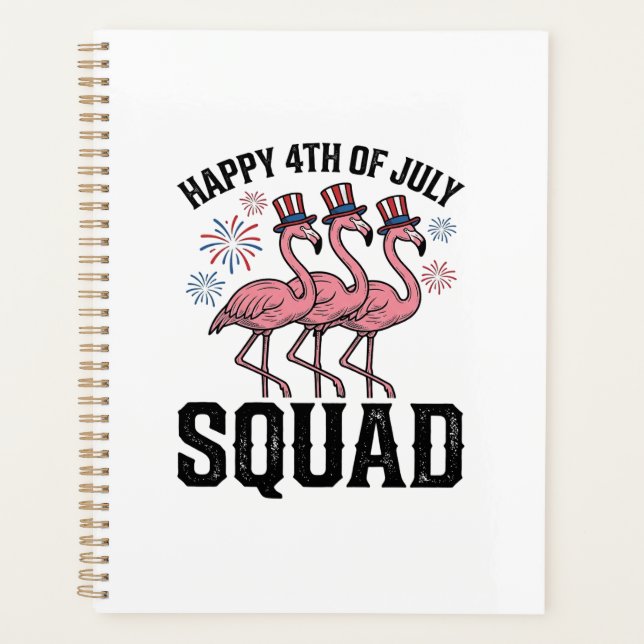 Frohes 4. Juli Flamingo Squad Vector Design_1 Planer (Vorderseite)