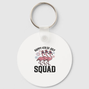 Frohes 4. Juli Flamingo Squad Vector Design_1 Schlüsselanhänger