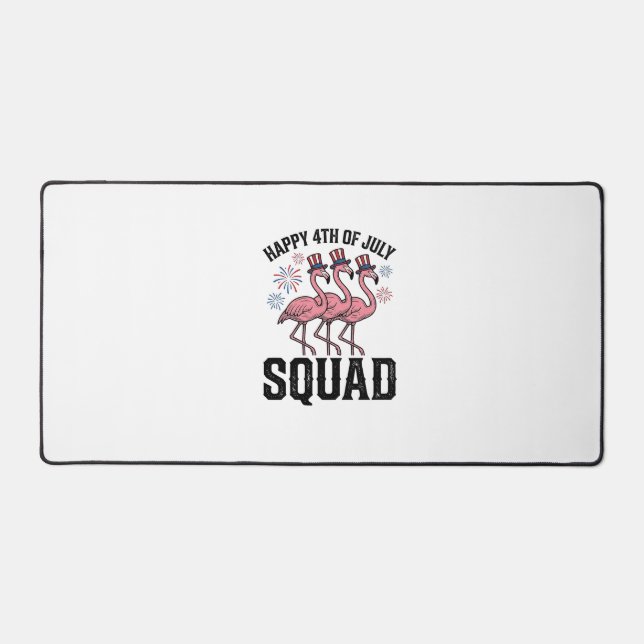 Frohes 4. Juli Flamingo Squad Vector Design_1 Schreibtischunterlage (Vorderseite)