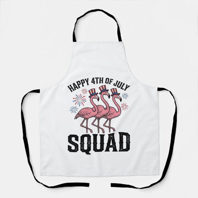 Frohes 4. Juli Flamingo Squad Vector Design_1 Schürze (Vorderseite)