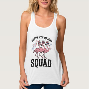 Frohes 4. Juli Flamingo Squad Vector Design_1 Tank Top