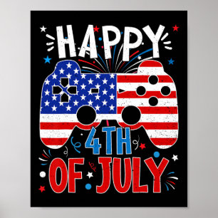 Frohes 4. Juli Gaming Patriotische Amerikanische F Poster