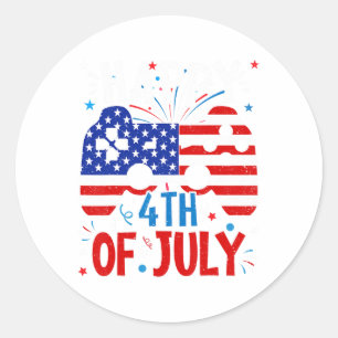 Frohes 4. Juli Gaming Patriotische Amerikanische F Runder Aufkleber